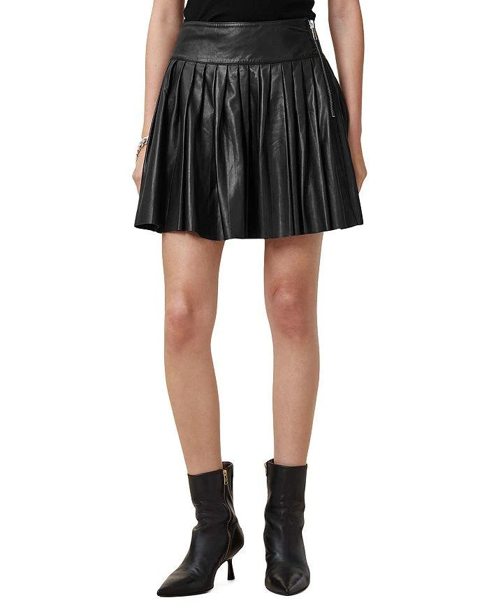 ALL SAINTS Vena Lea Leather Kilt Skirt 1