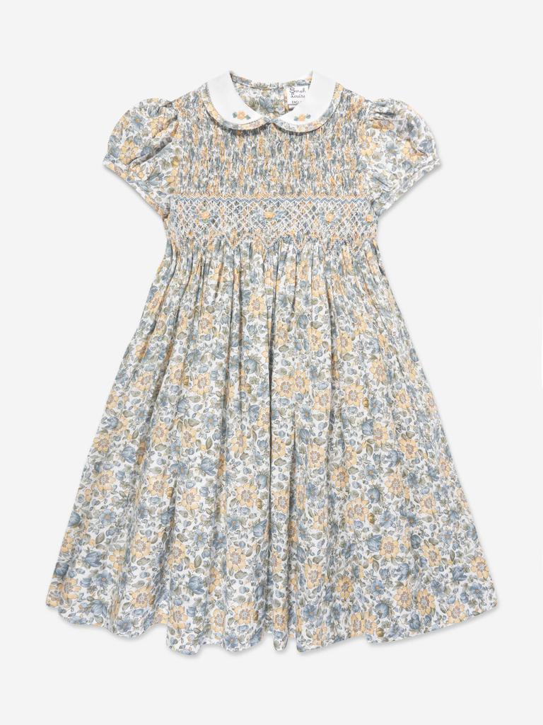 Sarah Louise Sarah Louise Girls Cotton Floral Dress in Yellow