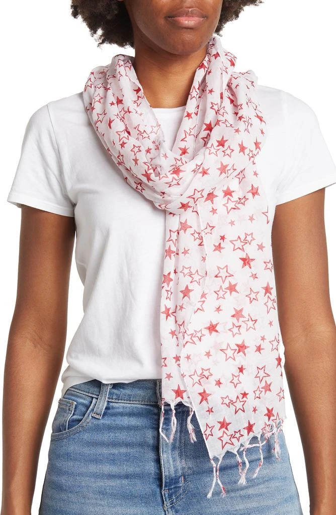 La Fiorentina Star Print Twisted Fringe Scarf 1
