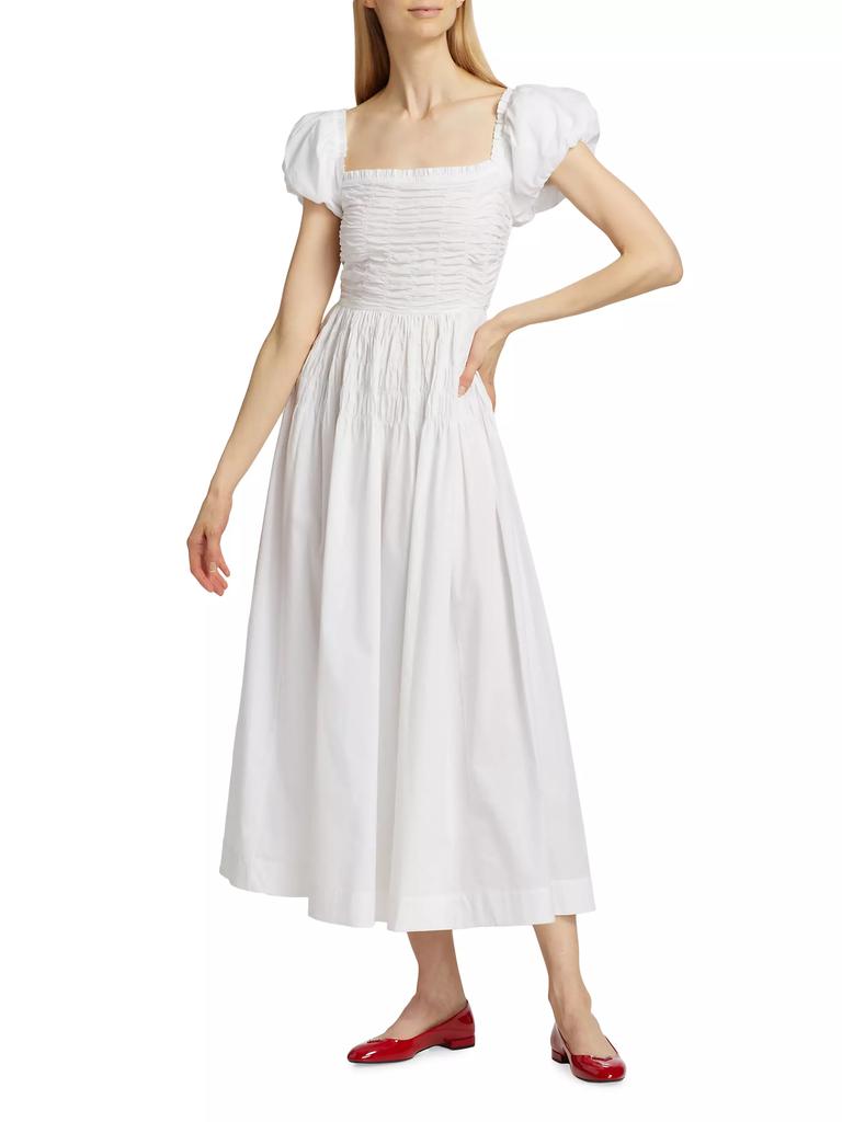 DÔEN Katherina Smocked Cotton Midi-Dress