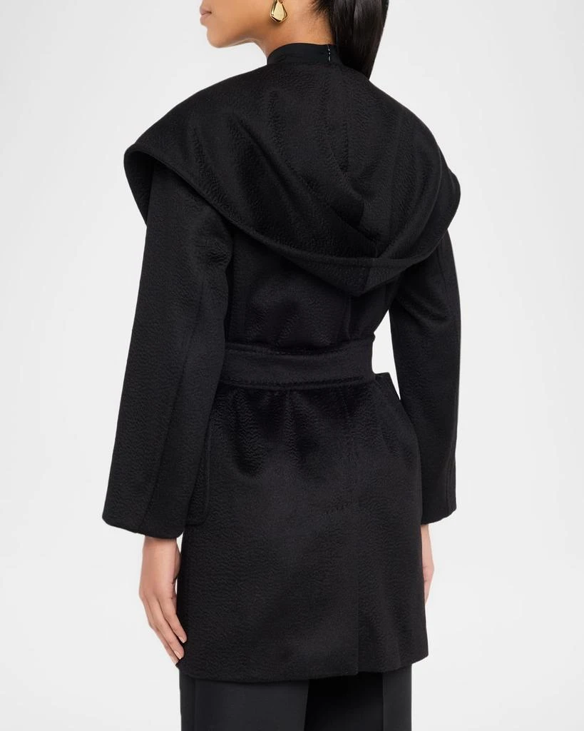 Max Mara Rialto Camel Hair Belted Short Hooded Coat 3