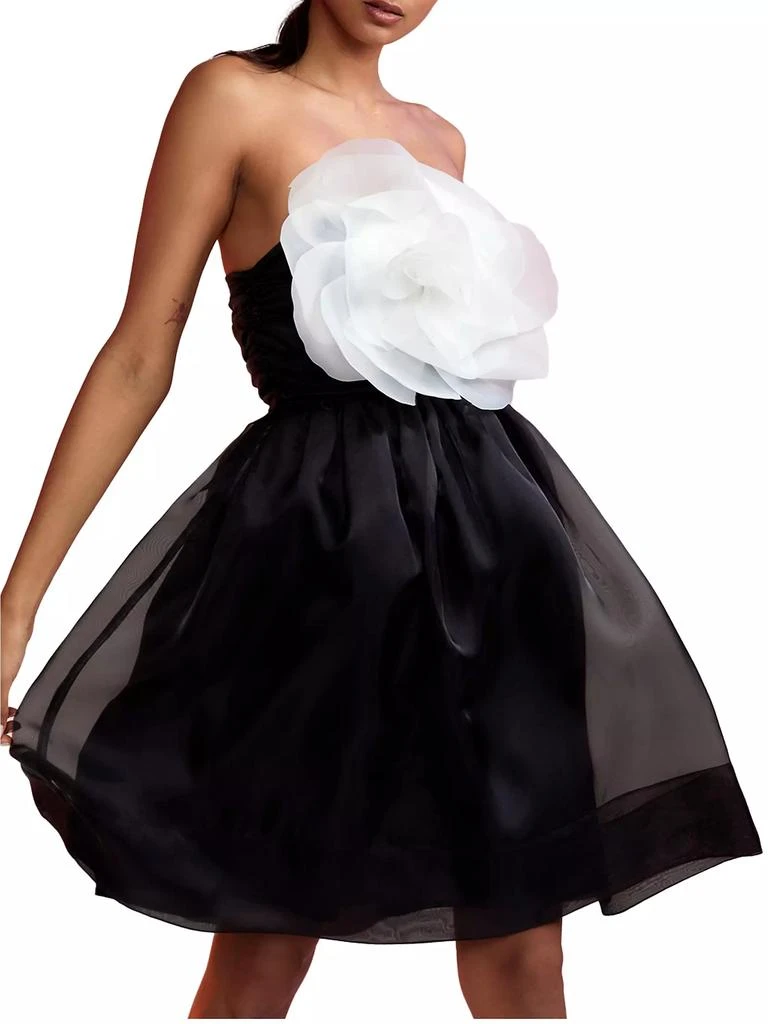 Cynthia Rowley Organza Flower Strapless Minidress 3