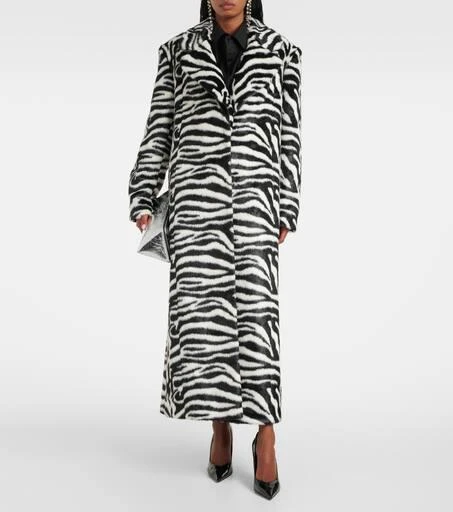 ROTATE Birger Christensen Zebra-print faux fur coat 6