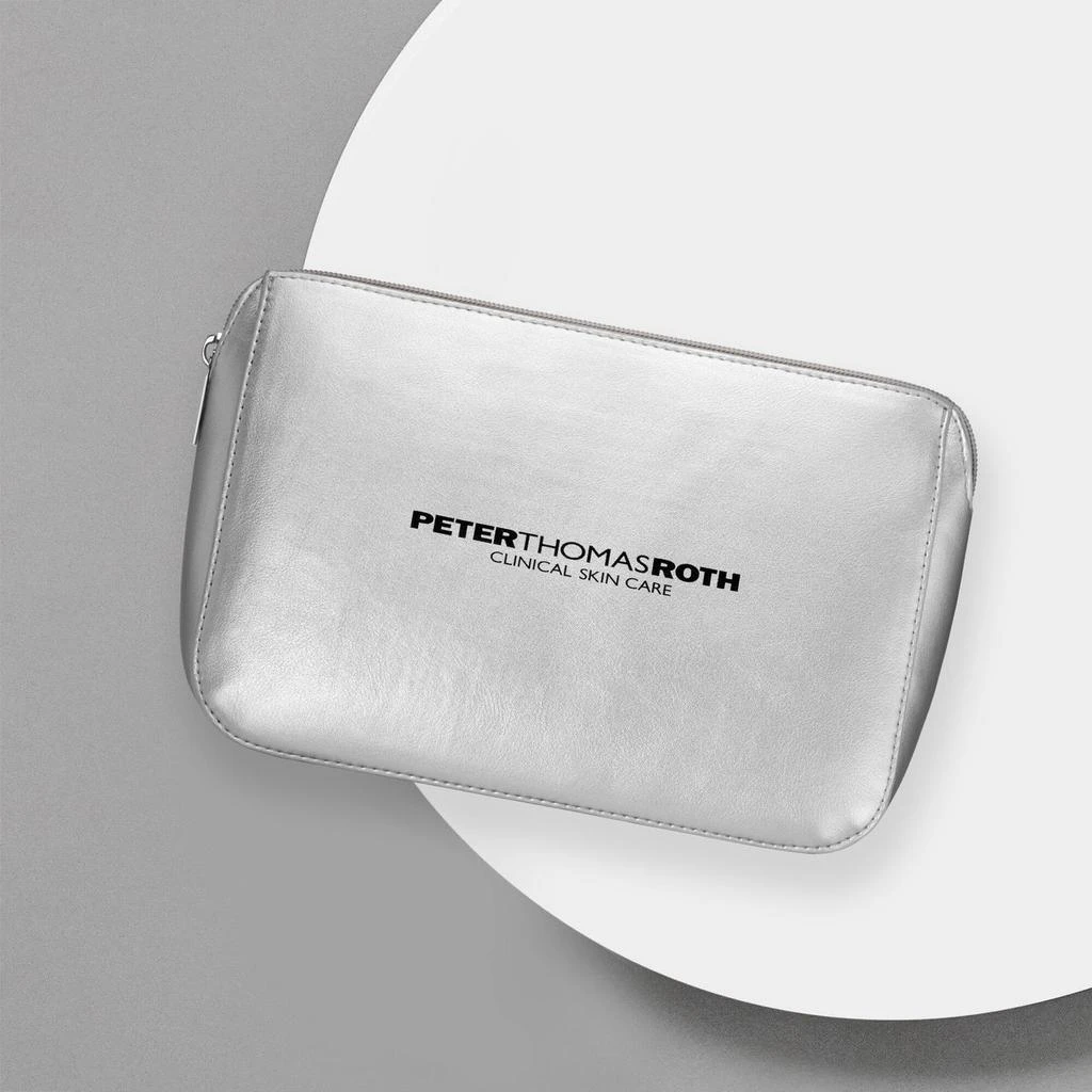 Peter Thomas Roth Silver Travel Bag|9" W x 6" H x 3.5" D 1