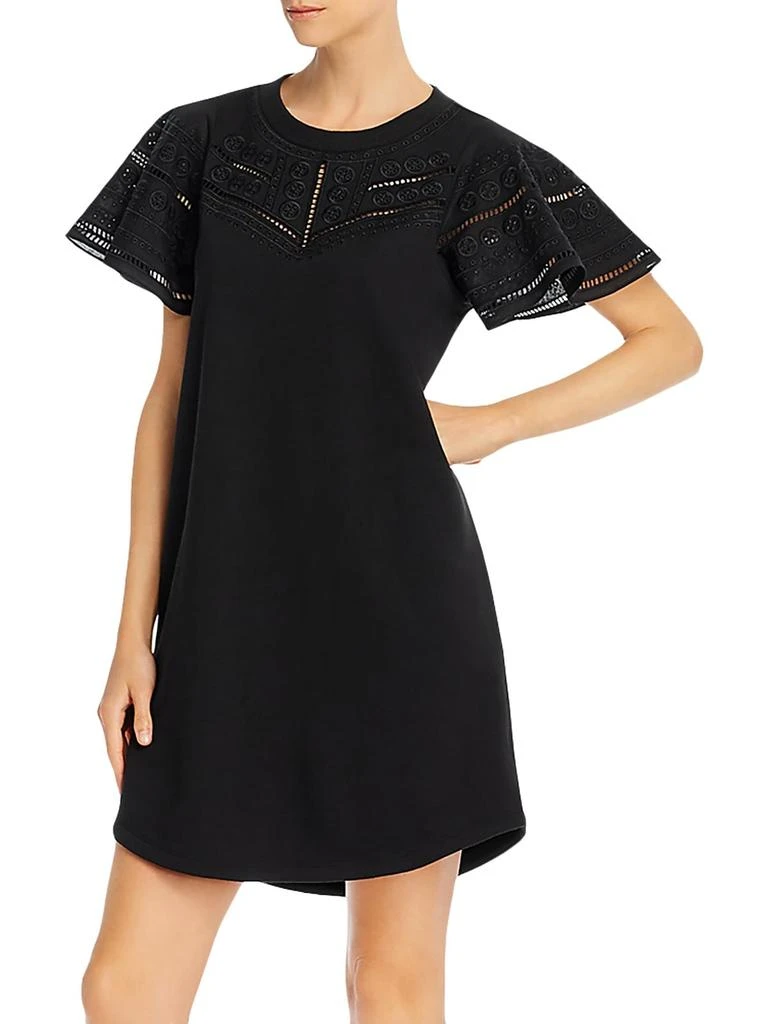 Parker Katrina Womens Ribbed Trim Eyelet Cocktail Dress 1