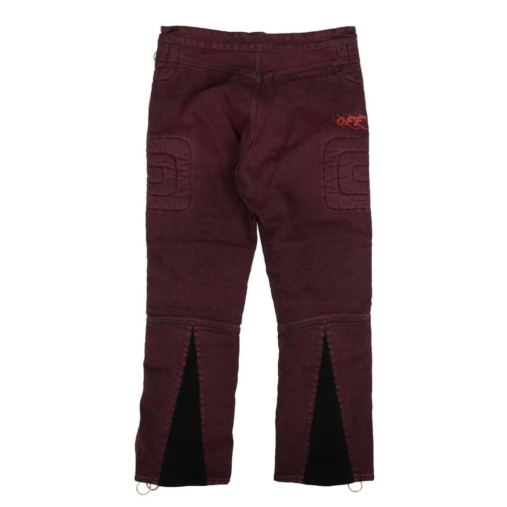 Off-White Maroon Logo 5 Pocket Jeans 2