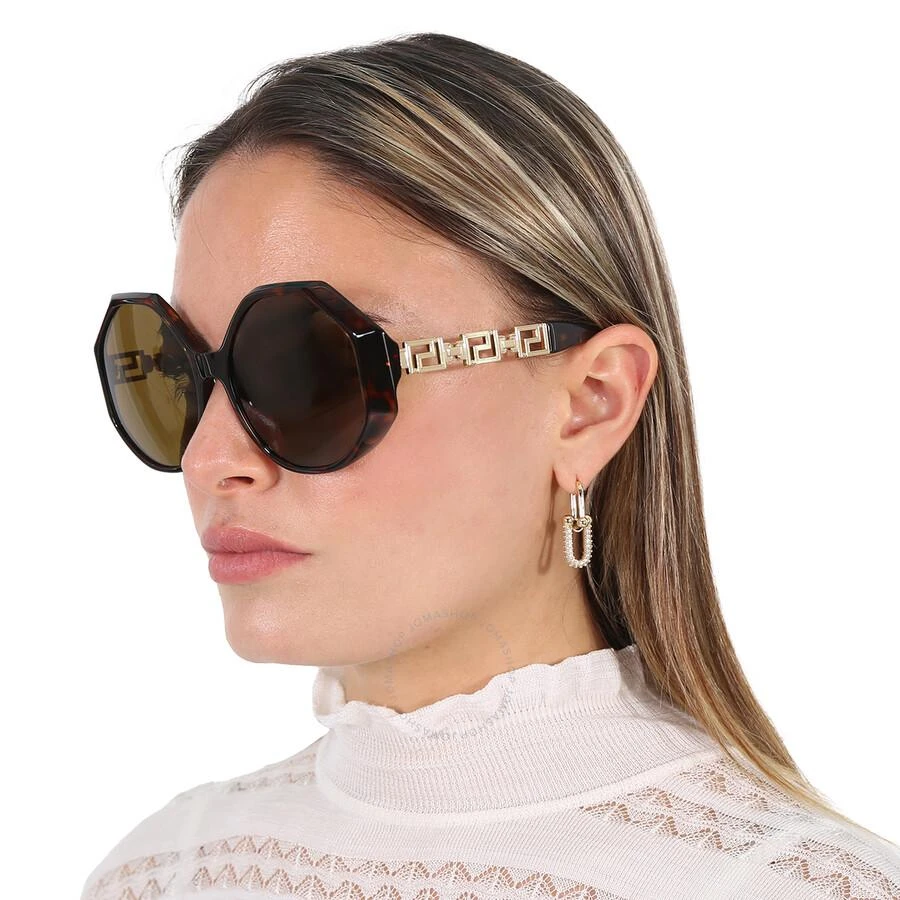 Versace Dark Brown Geometric Ladies Sunglasses VE4395 534673 59 2