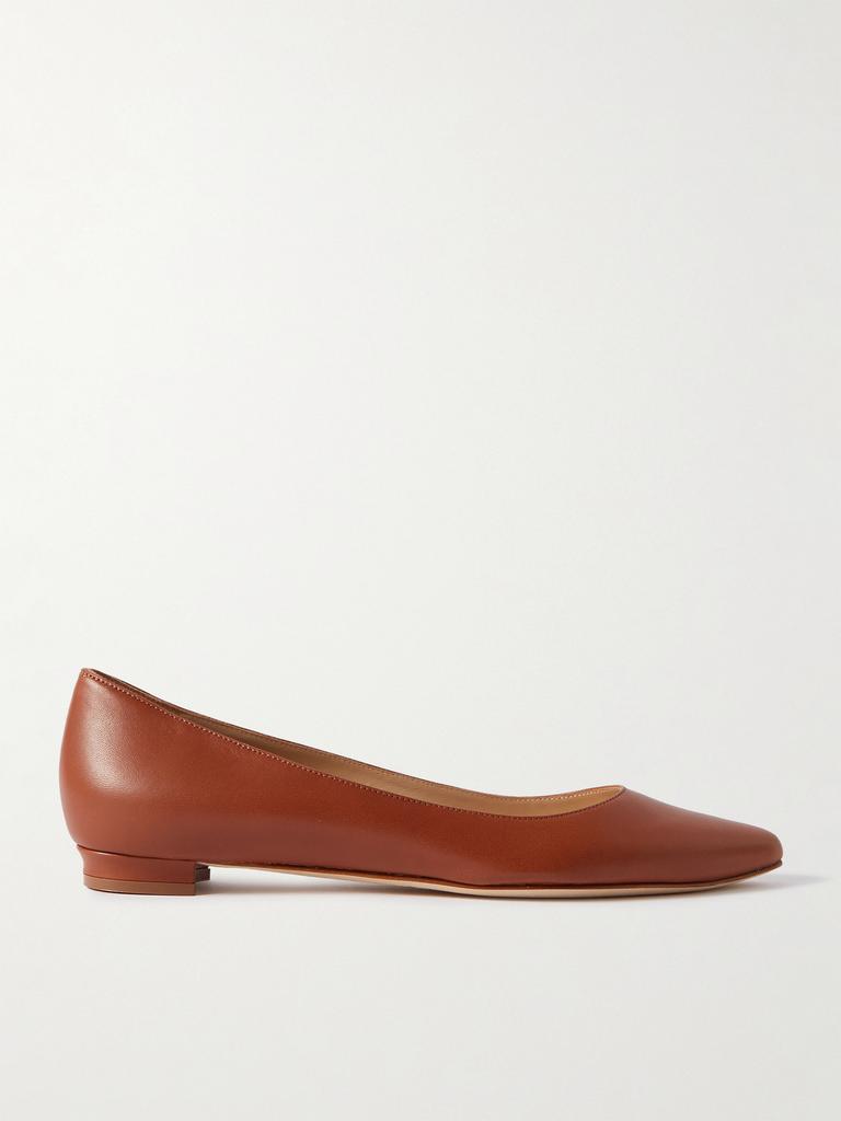 Manolo Blahnik Bb 10 皮革尖头平底鞋 - IT36 - Shoes - Free