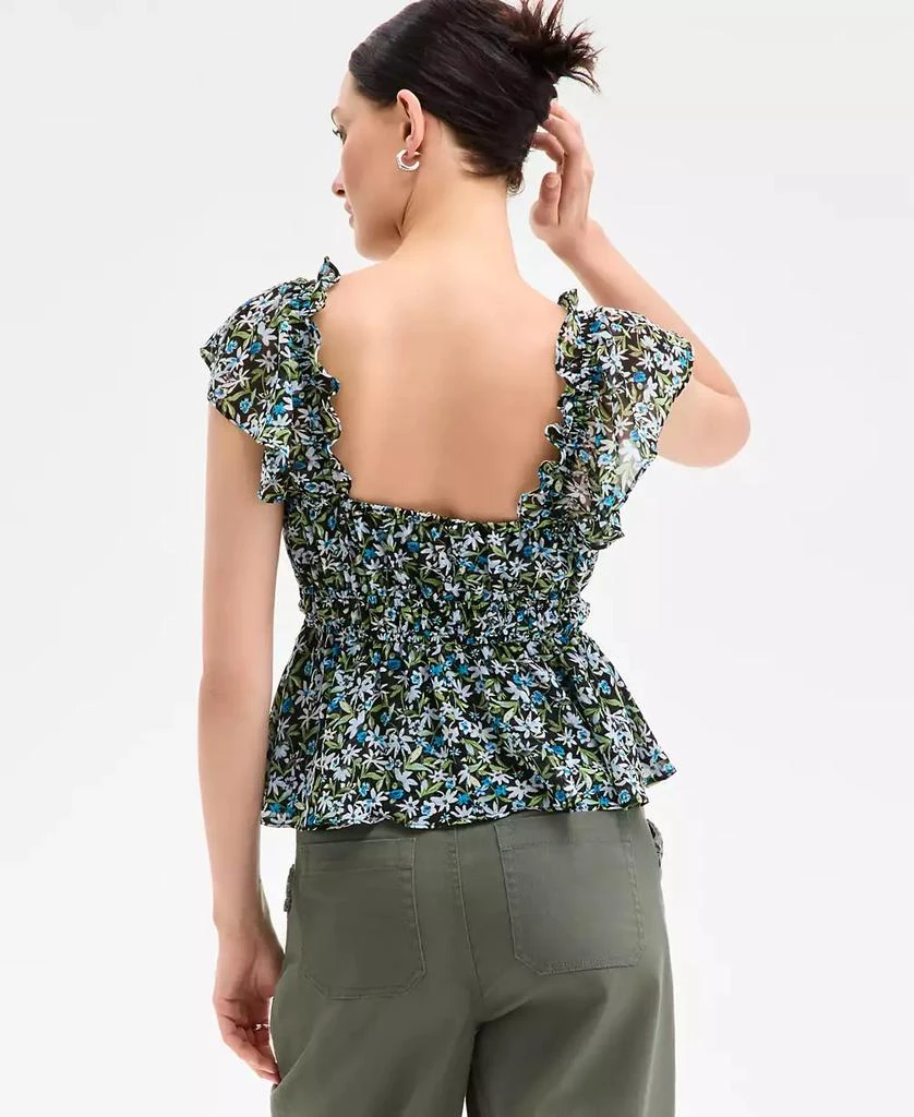 On 34th Women's Floral Flutter-Sleeve Tie Tank, Exclusively at Macy's 4