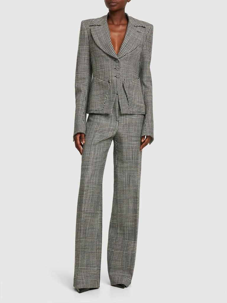 TOM FORD Prince Of Wales Wool Flared Pants 1