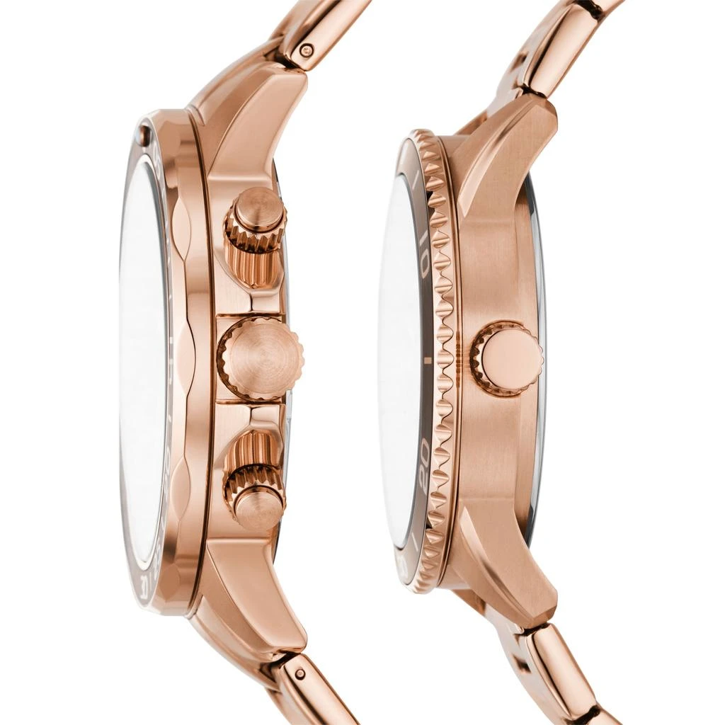 Fossil Men's His and Hers Multifunction, Rose Gold-Tone Stainless Steel Watch 3