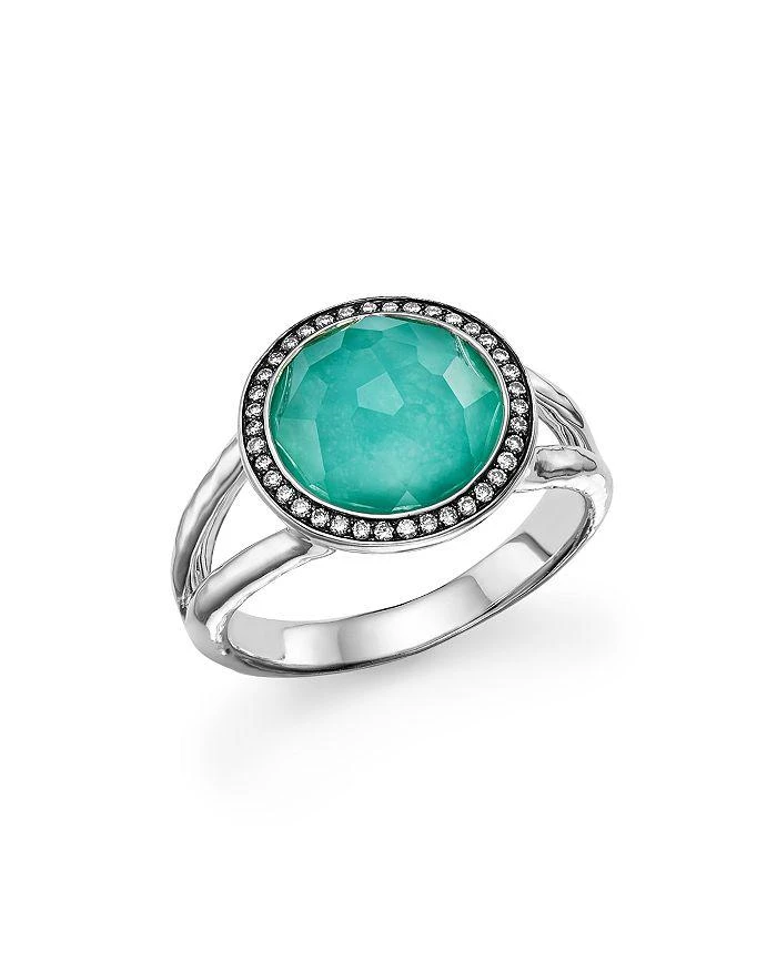Ippolita Sterling Silver Stella Mini Lollipop Ring in Turquoise Doublet with Diamonds 1