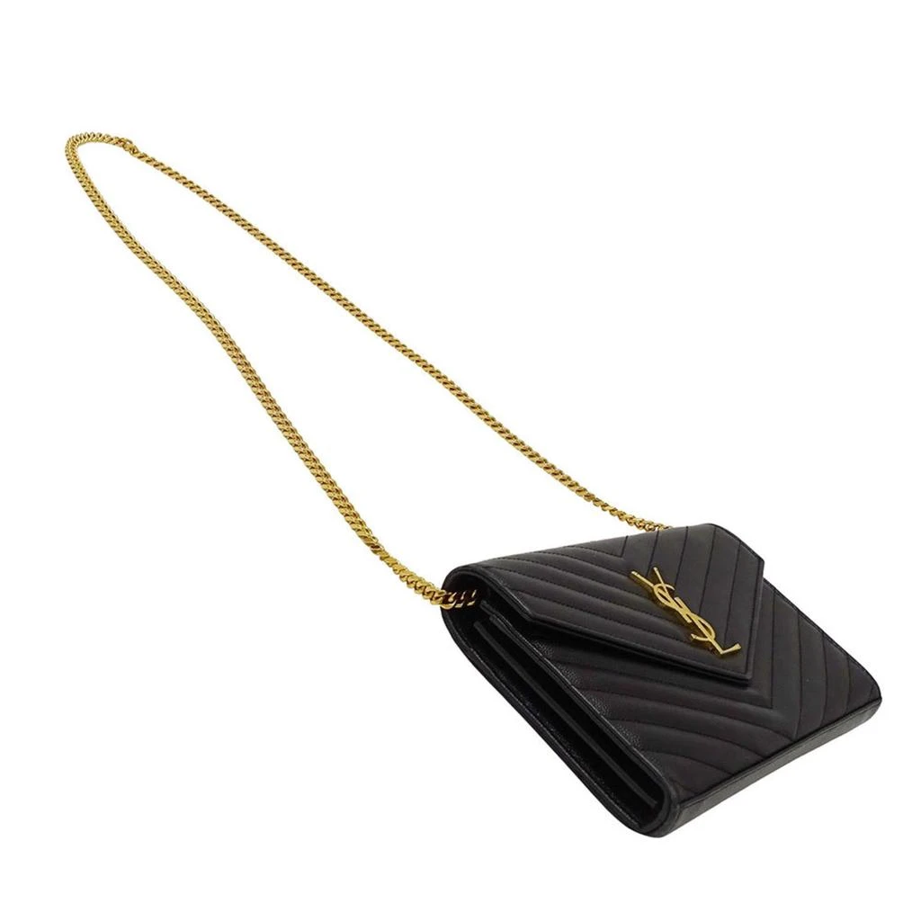 Yves Saint Laurent Leather Chain/Shoulder Wallet (Pre-Owned) 4