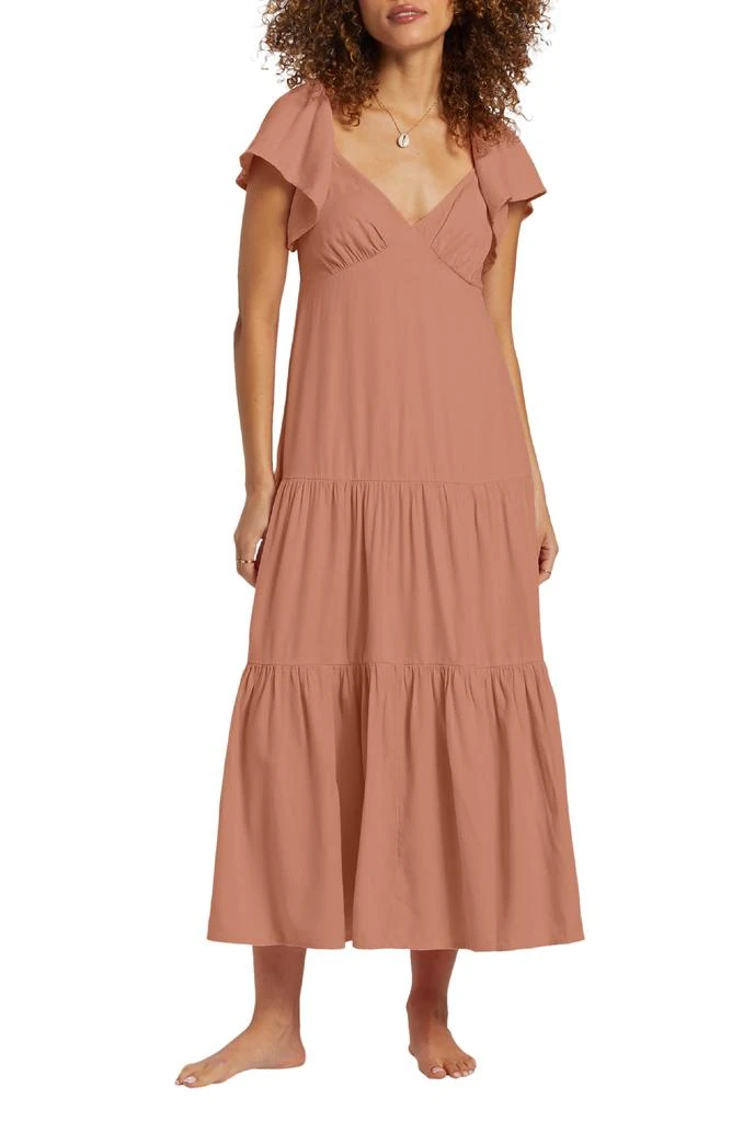 Billabong Last Light Flutter Sleeve Midi Dress 1