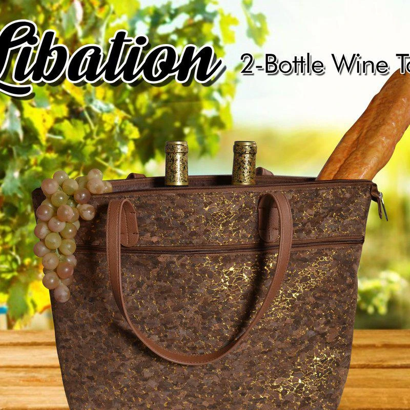 Primeware Inc. Cork Two Bottle Tote Libation 2