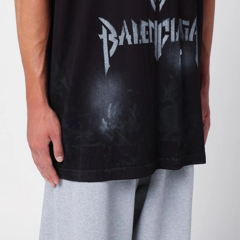 Balenciaga T-Shirt Metal BB Stencil Oversize Vintage Black 5