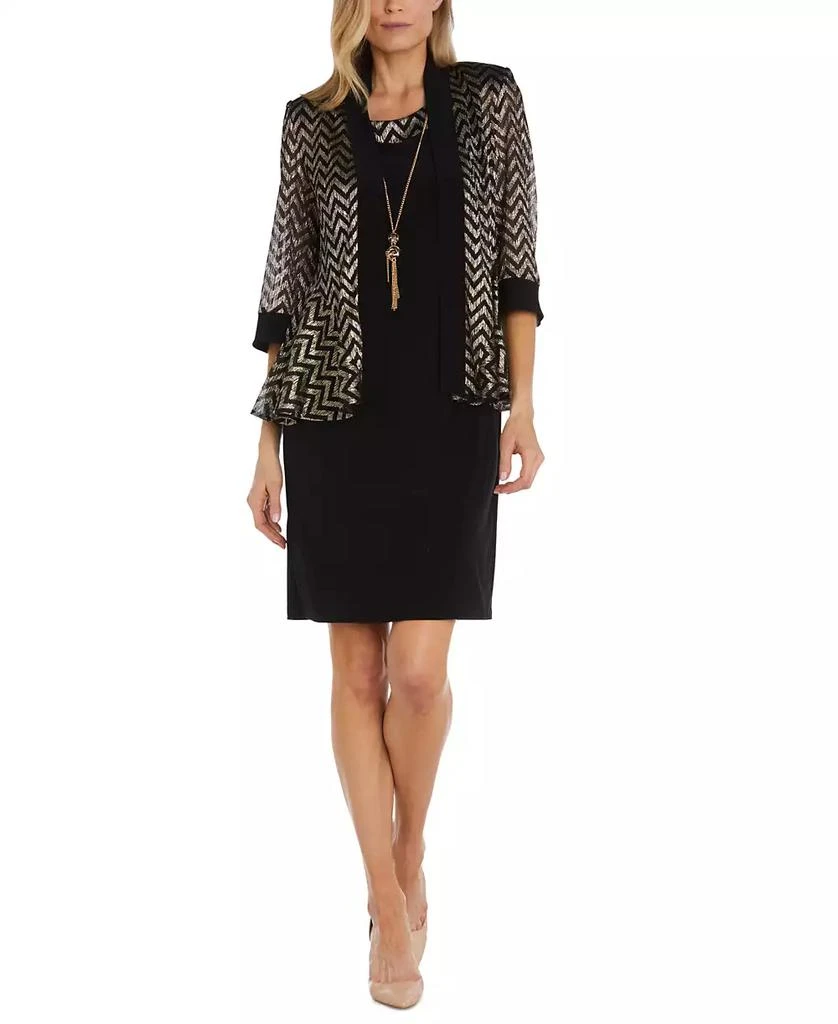 R & M Richards Women's Chevron Jacket & Sheath Dress 1