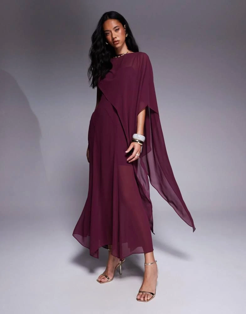 Forever New Forever New cape sleeve maxi dress in port - Dresses & Skirts -  Free Shipping - BeyondStyle