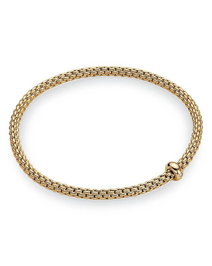 FOPE 18K Yellow Gold Prima Diamond Rondelle Woven Link Flex Bracelet