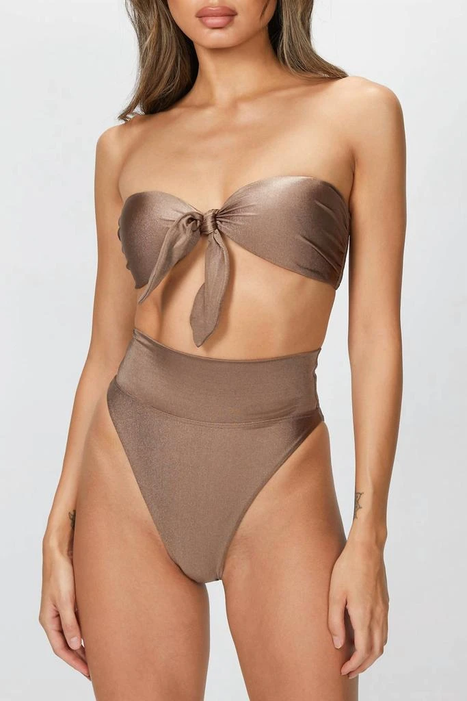 Adriana Degreas SOLID HIGH-LEG STRAPLESS BIKINI SET 1