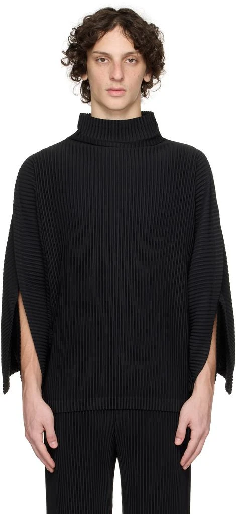 Homme Plissé Issey Miyake Black Kinetic Sculpture Turtleneck 1