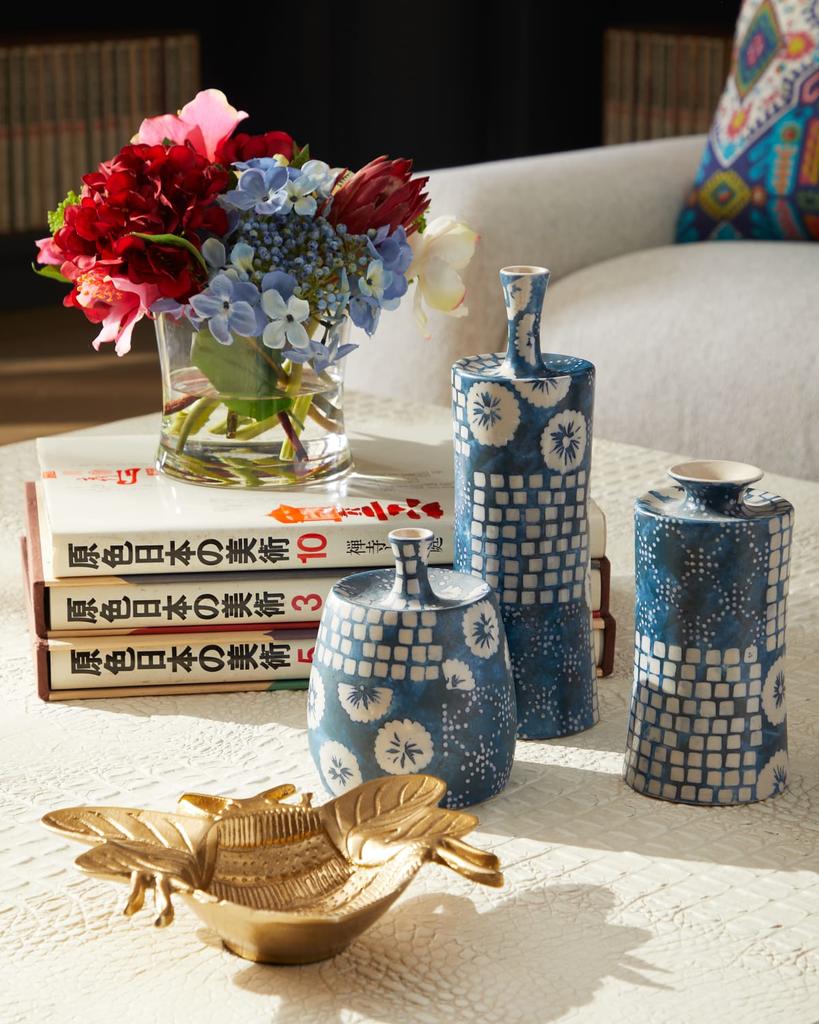 Jamie Young Block Print Vases, Set Of 4