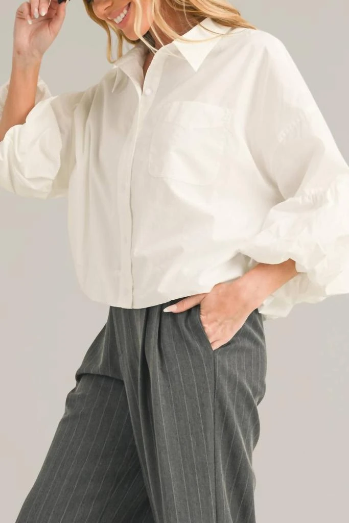 &Merci &Merci - Button Down Bubble Sleeve Top 4