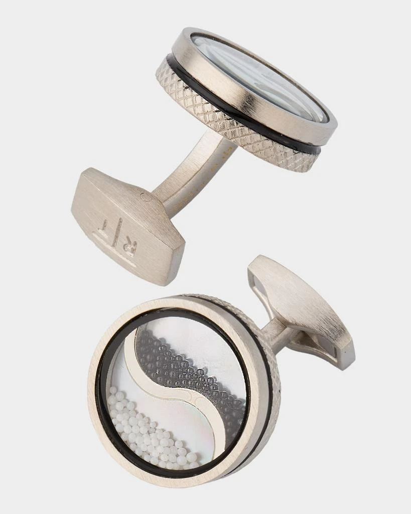 Tateossian Men
s Mother of Pearl Yin-Yang Caviar Bead Cufflinks 4