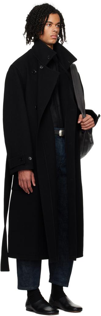 Lemaire Black Wrap Coat - Coats - BeyondStyle