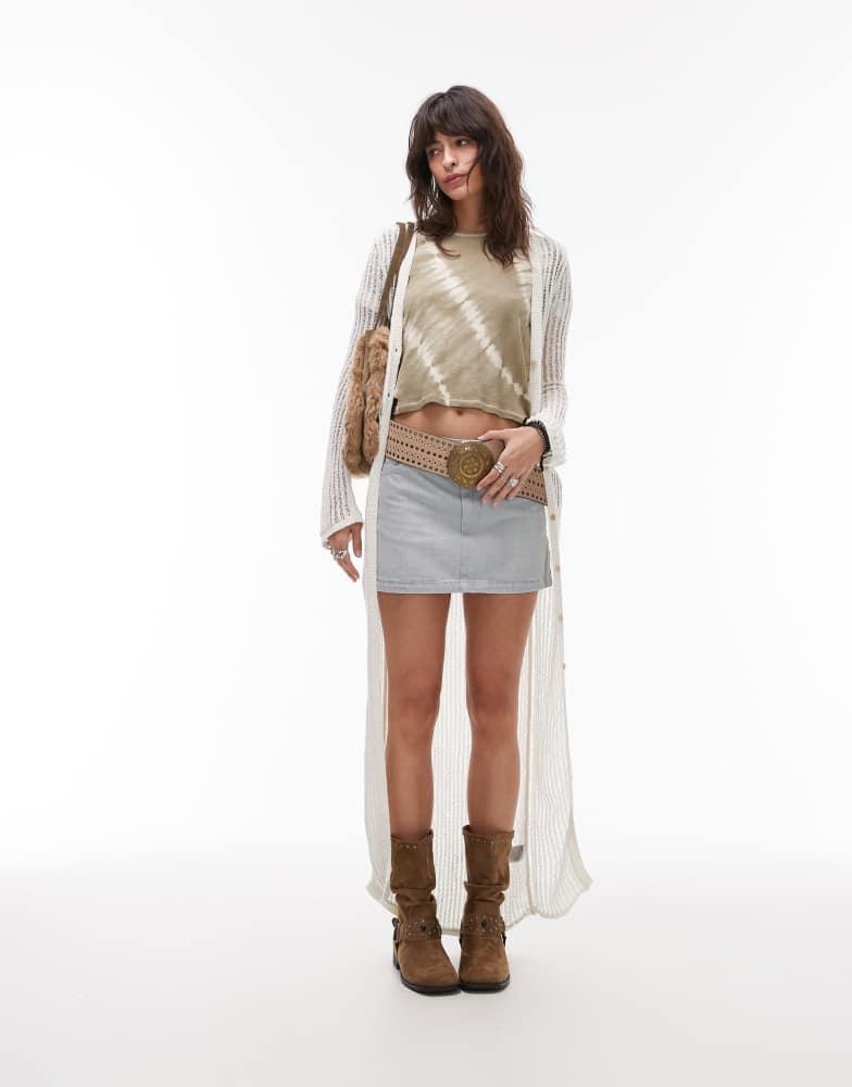 Monki Monki shrunken tee in khaki tie dye