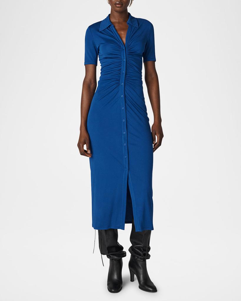 Diane von Furstenberg Zoey Ruched Midi Shirtdress