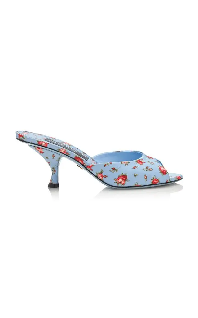 Dolce & Gabbana Rose-Print 60mm Mules - Moda Operandi