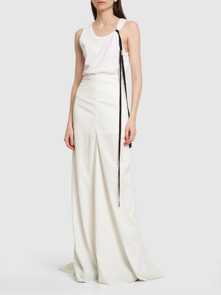 ANN DEMEULEMEESTER Mien Waxed Cotton Long Pencil Skirt 1
