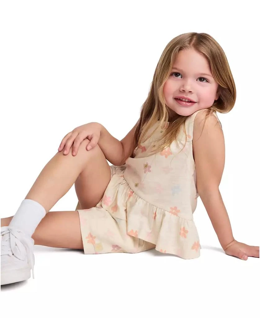 Calvin Klein Toddler and Little Girls 2-Piece Floral Print Slub Jersey Shorts Set 5