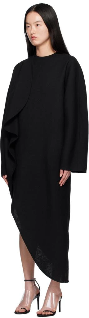 Alaïa Black Wool Gazar Wrap Coat 4