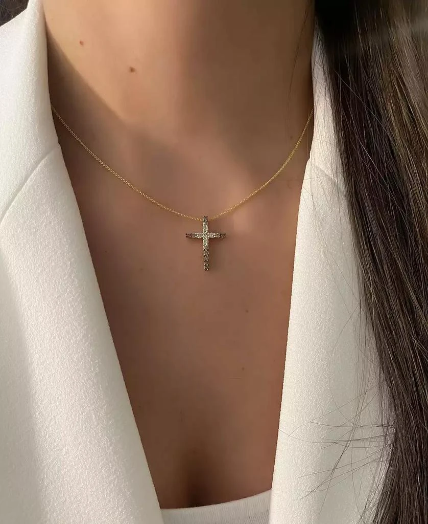 Le Vian Chocolate Ombré Diamond Cross 18" Pendant Necklace (1/2 ct. t.w.) in 14k Gold (Also Available in Rose Gold or White Gold) 6