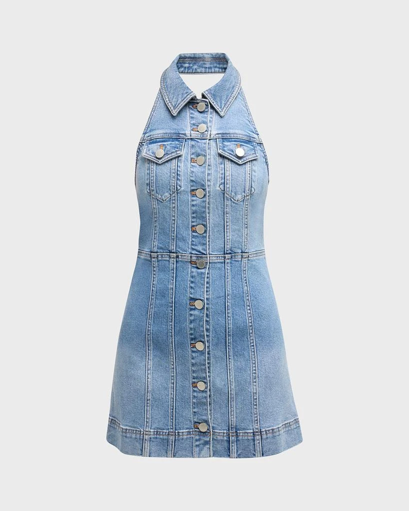 Alice + Olivia Kendall Denim Halter Mini Dress 3