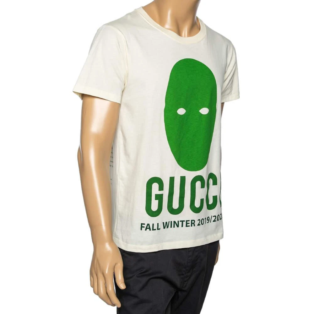 Gucci Gucci Cream Cotton Manifesto Mask Printed Crew Neck T-Shirt XS 2