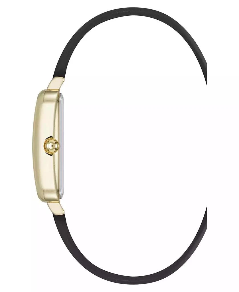 Anne Klein Women's Quartz Rectangular Black Polyurethane Leather and Gold-Tone Metal Alloy Watch 2