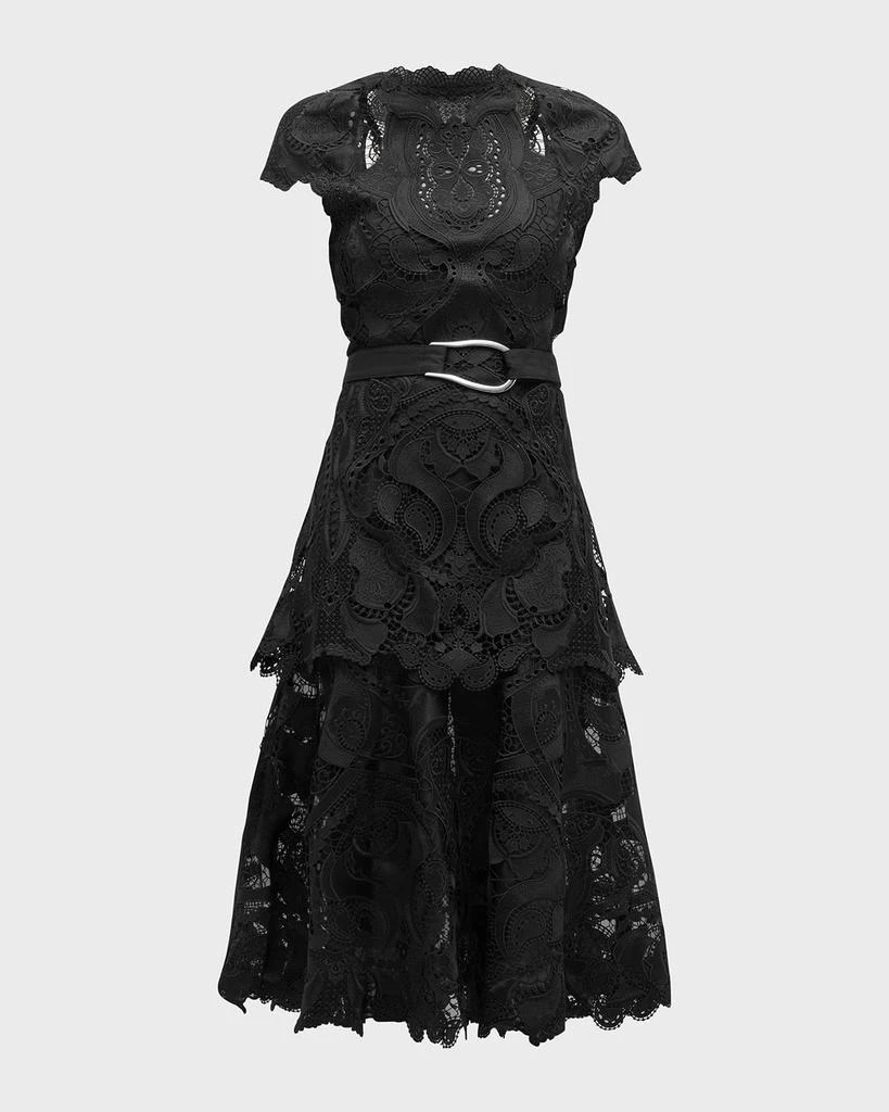 Jonathan Simkhai Guipure Lace Belted Midi Dress 1