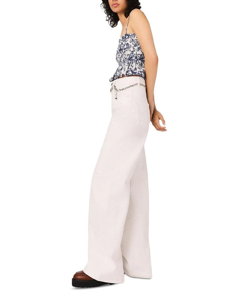Maje High Waisted Wide Leg Jeans 4