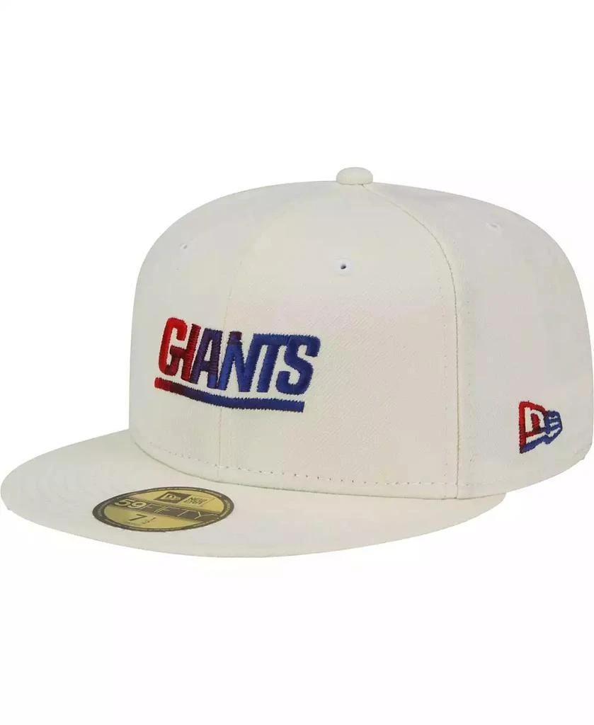 New Era Men's Cream New York Giants Chrome Dim 59FIFTY Fitted Hat 1