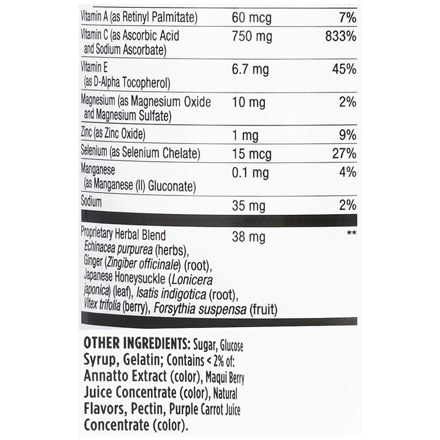 Walgreens Immune Support Vitamin C Gummies Natural Mixed Berry 
Grapefruit 
Orange 4