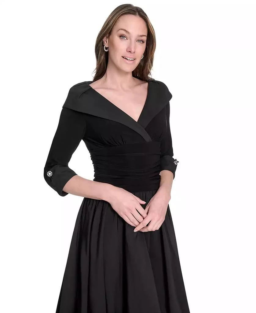 Jessica Howard Women's Mixed-Media Fit & Flare Midi Dress 4