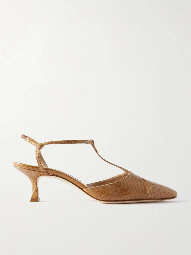 Manolo Blahnik Turgimod 50 锦蛇皮中跟鞋  - IT35 1
