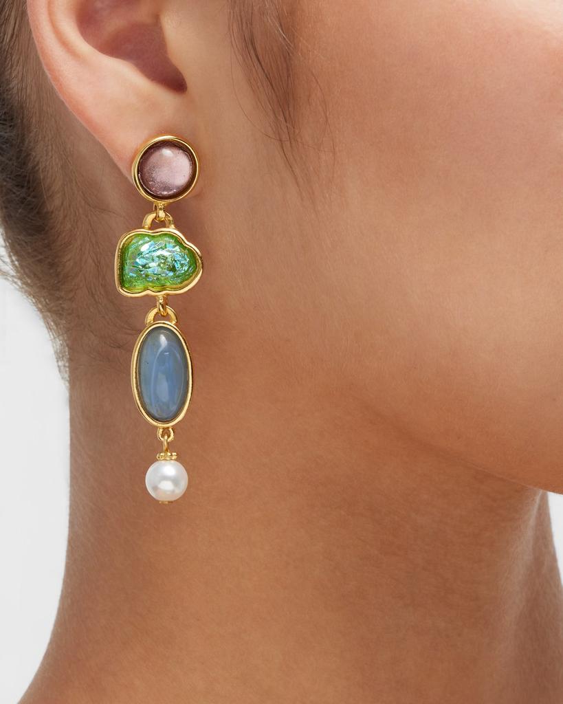 BEN-AMUN Multi-Stone and Shape Post Earrings