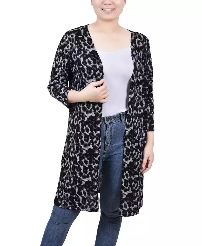 NY Collection Women's 3/4 Sleeve Knit Cardigan 1