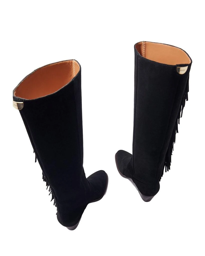 Maje Women's Fringed Suede Cowboy Boots 6