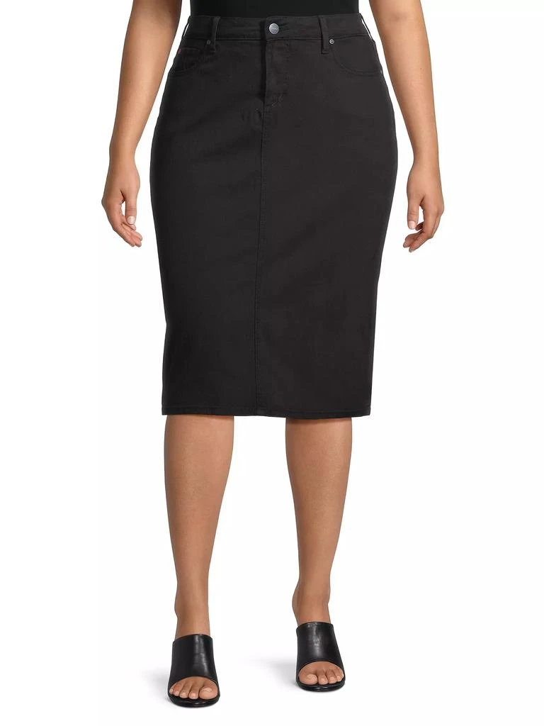 Slink Jeans Back Slit Denim Pencil Skirt 3