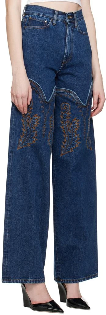 Y/Project Navy Cowboy High Cuff Jeans 2